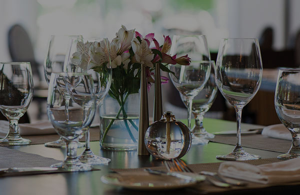 Table with glass ware